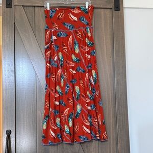 Feather Print Maxi Skirt